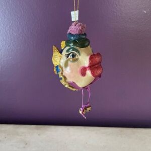 Katherine’s Collection Kissing Fish Ornament Mardi Gras Glitter Christmas